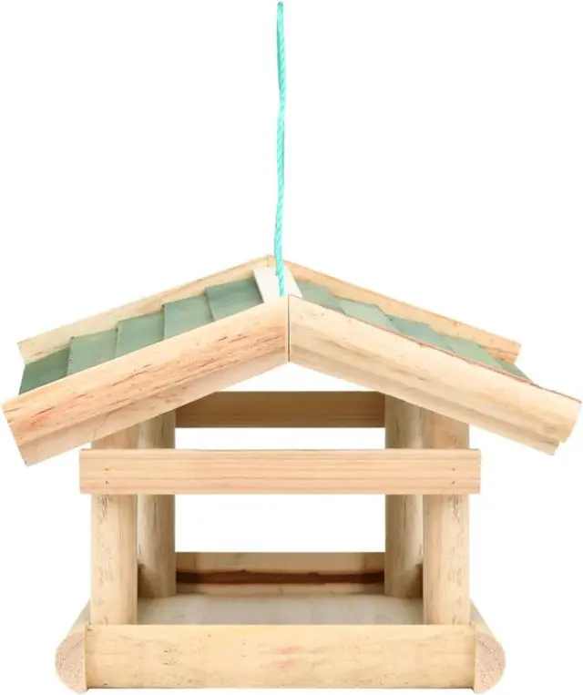 Alt view image 3 of 13 - vidaXL Bird Feeder Solid Wood 13.8"x11.6"x8.3"