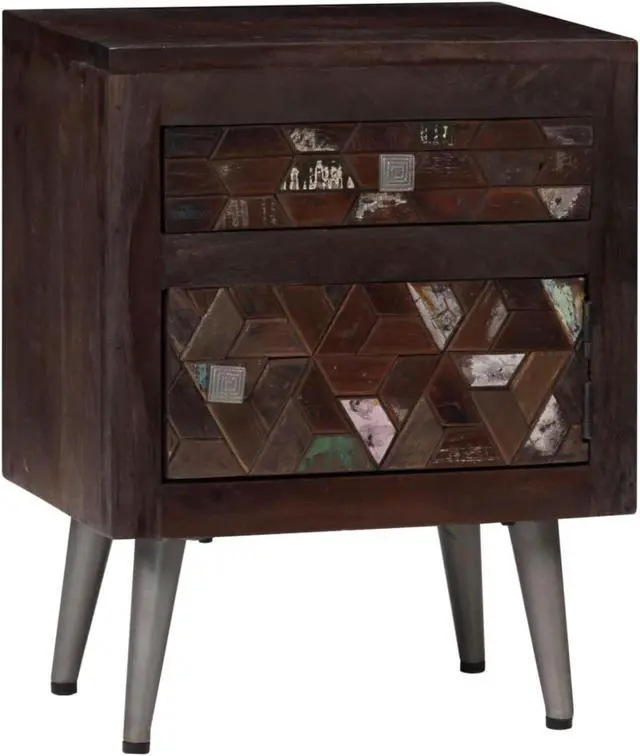 Alt view image 8 of 11 - vidaXL Cabinet Accent End Table for Bedroom Living Room Solid Reclaimed Wood