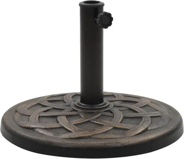 Main image of vidaXL Parasol Base Round Polyresin 24.3 lbs Bronze