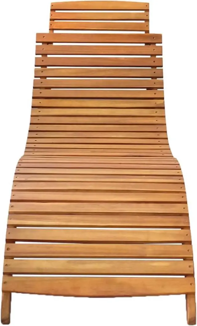 Alt view image 6 of 14 - vidaXL Patio Lounge Chair Outdoor Sunbed Folding Sunlounger Solid Acacia Wood