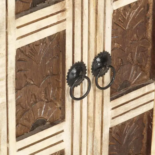 Alt view image 3 of 12 - vidaXL Sideboard White 25.6"x11.8"x29.5" Solid Mango Wood