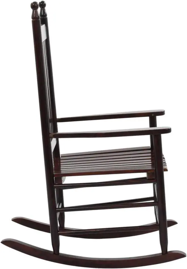 Alt view image 10 of 15 - vidaXL Rocking Chair Outdoor Rocking Chair with Curved Seat Brown Poplar Wood