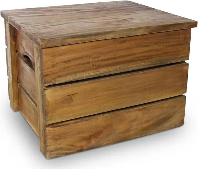 Alt view image 10 of 20 - vidaXL Solid Reclaimed Wood Storage Crate Set 2 Piece Box Trunk Toy Organizer