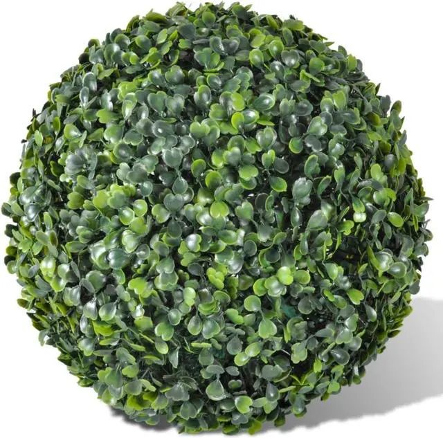 Alt view image 5 of 10 - vidaXL 2x Patio Boxwood 13.8" Artificial Topiary Ball Faux Plant Outdoor