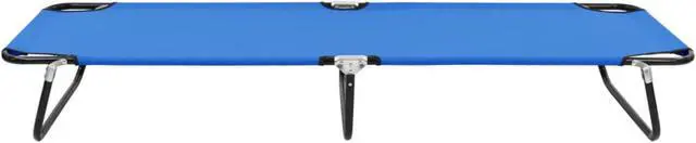 Alt view image 9 of 12 - vidaXL Patio Lounge Chair Folding Sunlounger Sunbed for Poolside Blue Steel
