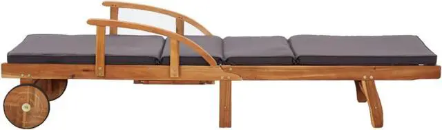 Alt view image 11 of 11 - vidaXL Patio Lounge Chair Outdoor Chaise Lounge with Cushion Solid Acacia Wood