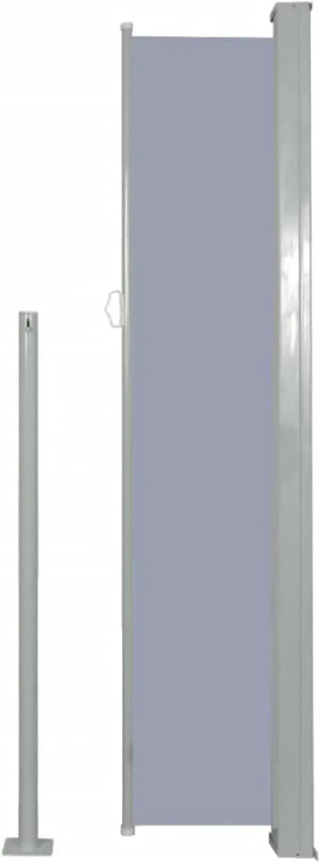 Alt view image 9 of 14 - vidaXL Retractable Side Awning 63"x196.9" Gray Privacy Screen Shade Blind