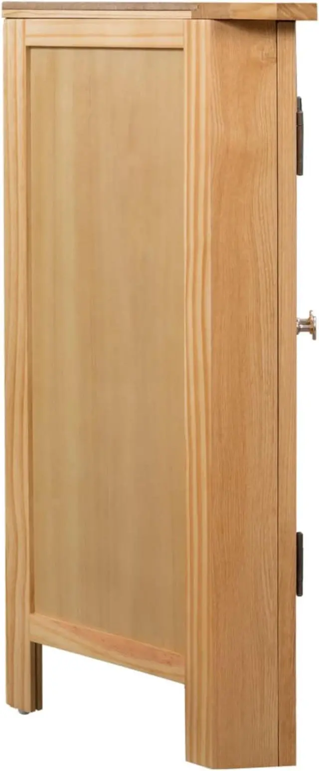 Alt view image 9 of 17 - vidaXL Solid Oak Wood Corner Cabinet Space Saving Storage 31.4" Hallway Shelf