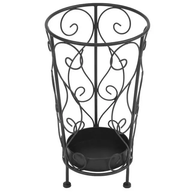 Alt view image 3 of 10 - vidaXL Umbrella Stand Vintage Style Metal 10.2"x18.1" Black