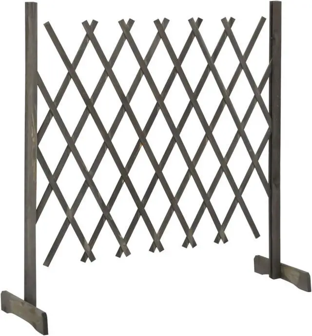 Alt view image 9 of 13 - vidaXL Trellis Fence Garden Trellis Lattice Gray 47.2"x35.4" Solid Firwood
