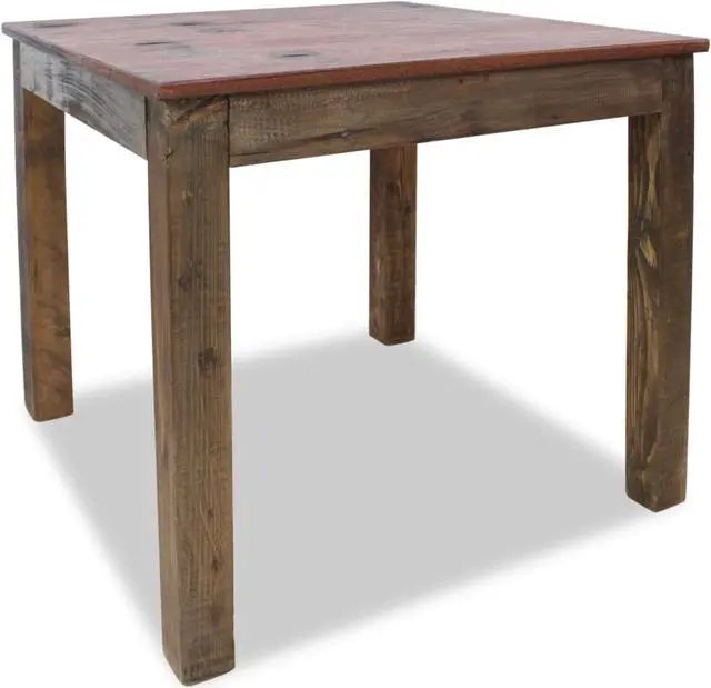 Alt view image 9 of 14 - vidaXL Dining Table 32.3" Solid Reclaimed Wood Rustic Room Stand Deck Couch