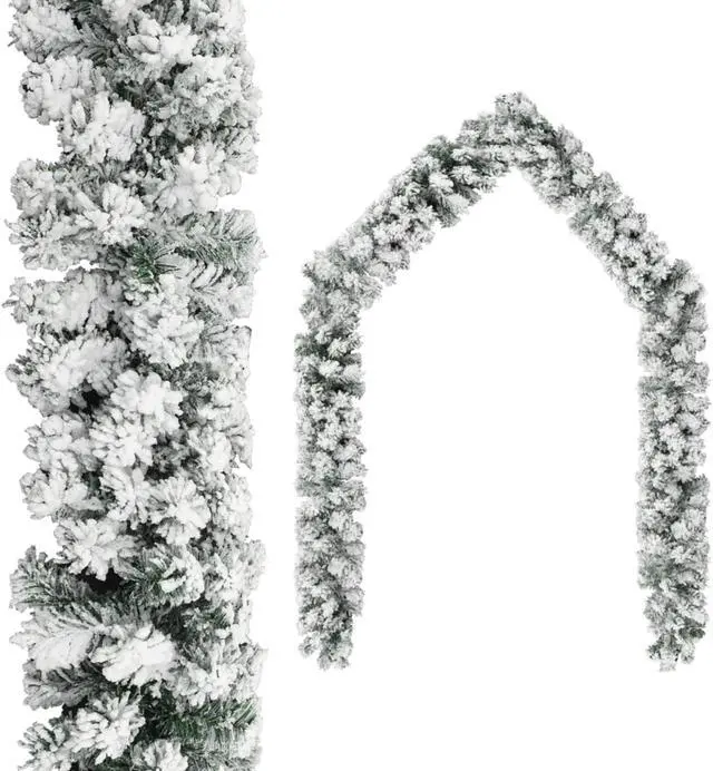 Main image of vidaXL Christmas Garland with Flocked Snow Green 16.4' PVC