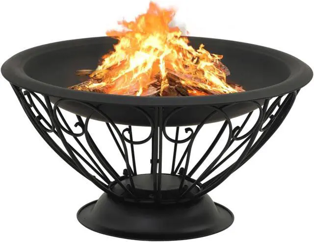 Alt view image 10 of 13 - vidaXL Fire Pit Outdoor Fireplace for Camping Firebowl with Poker XXL Steel