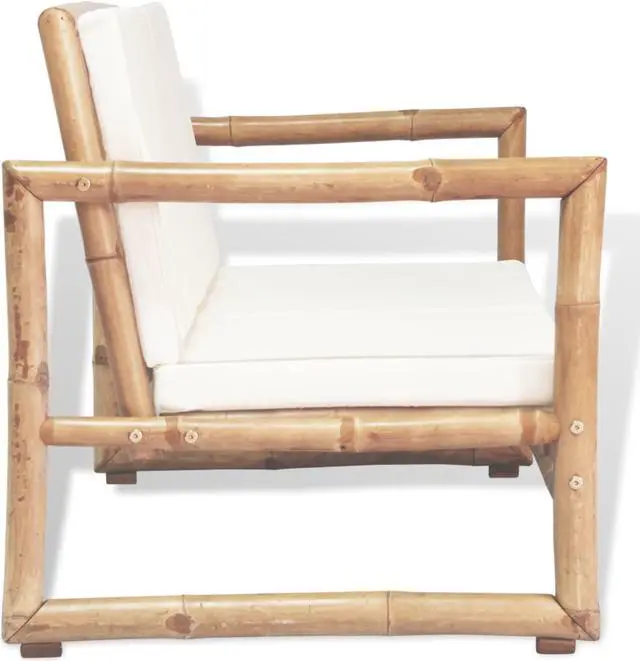 Alt view image 10 of 15 - vidaXL Patio Loveseat 2 Seater Sofa for Balcony Backyard with Cushions Bamboo