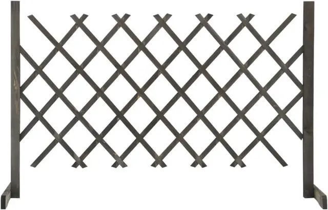 Alt view image 8 of 13 - vidaXL Trellis Fence Garden Trellis Lattice Gray 47.2"x35.4" Solid Firwood