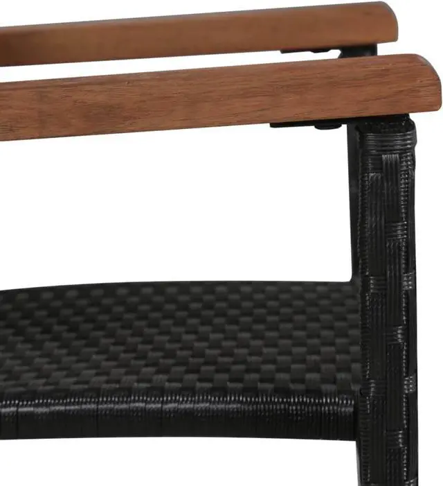 Alt view image 4 of 12 - vidaXL Outdoor Chairs 2 pcs Poly Rattan Black