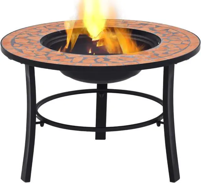 Alt view image 9 of 20 - vidaXL Fire Pit Fireplace Camping Picnic Firebowl Outdoor Terracotta Ceramic