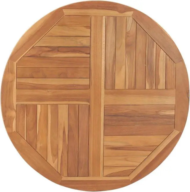 Alt view image 3 of 11 - vidaXL Table Top Solid Teak Wood Round 1" 35.4"