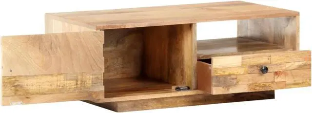 Alt view image 4 of 12 - vidaXL Coffee Table 35.4"x19.7"x13.8" Solid Mango Wood
