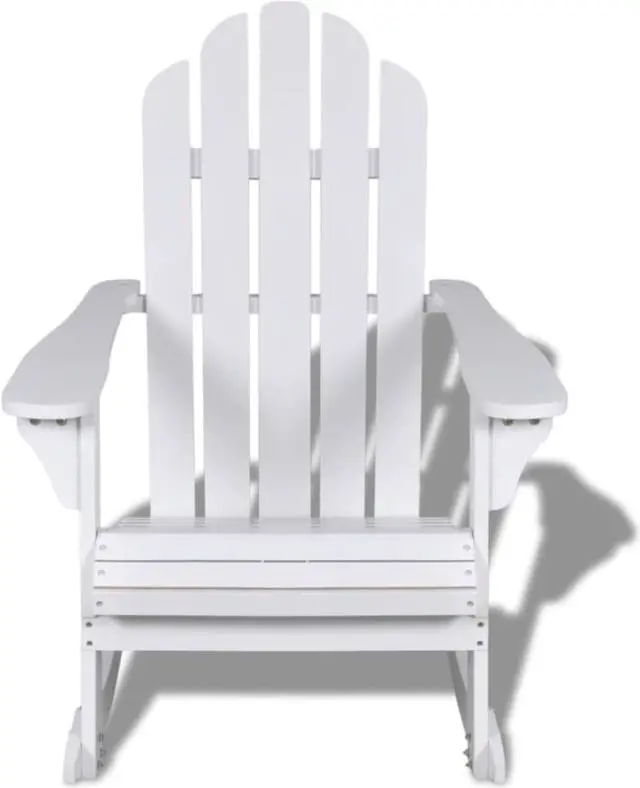 Alt view image 2 of 14 - vidaXL Garden Rocking Chair Wood White