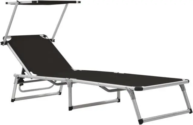 Alt view image 8 of 11 - vidaXL Patio Lounge Chair with Adjustable Backrest Folding Sunlounger Textilene