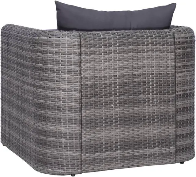 Alt view image 9 of 14 - vidaXL Patio Chair All Weather Outdoor Furniture with Cushion Poly Rattan Gray