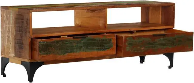 Alt view image 11 of 11 - vidaXL TV Stand Monitor Stand Desktop Stand Console Unit Solid Reclaimed Wood