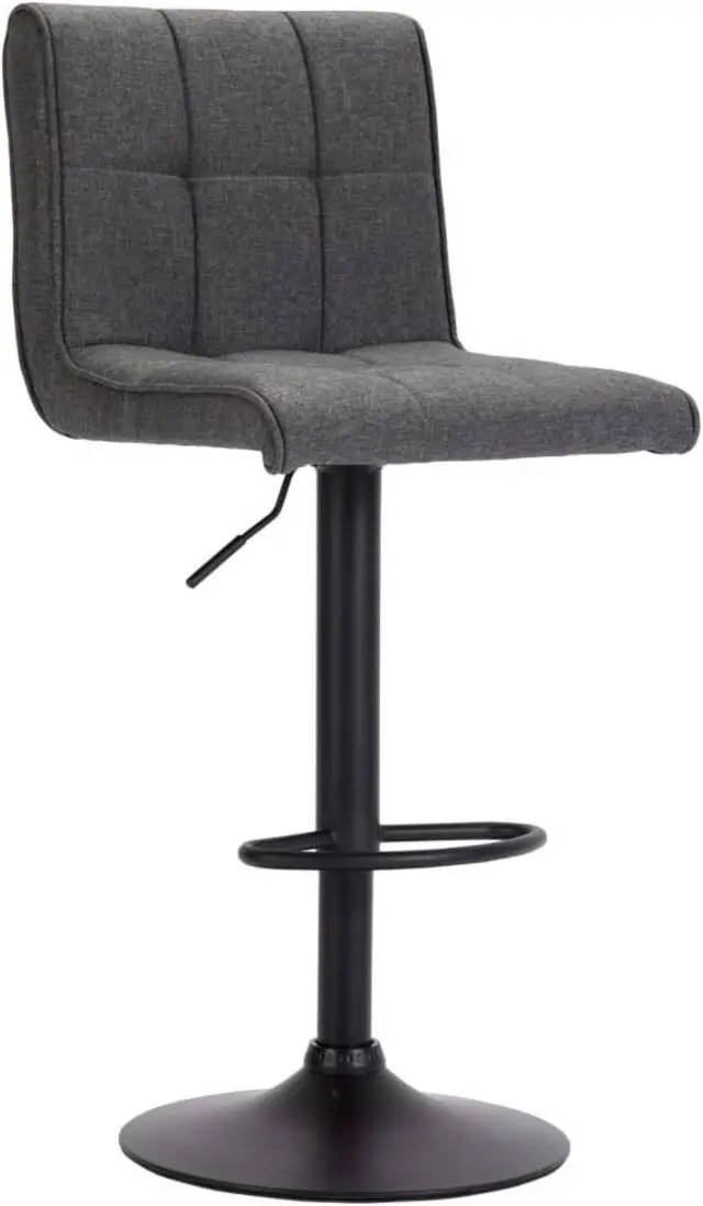 Alt view image 8 of 15 - vidaXL Swivel Bar Stool Bar Seat Counter Height Island Stool Dark Gray Fabric