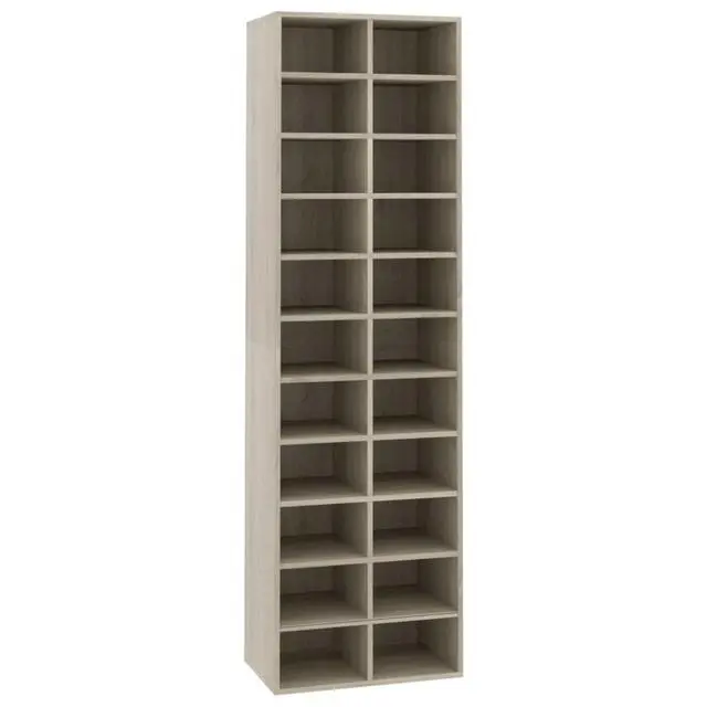 Alt view image 2 of 10 - vidaXL Shoe Cabinet Sonoma Oak 21.2"x13.3"x72" Chipboard
