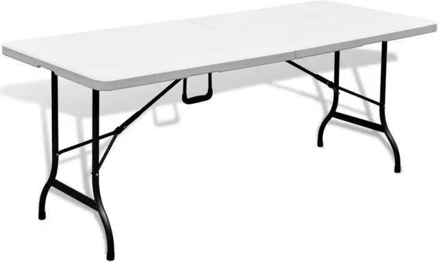 Alt view image 7 of 14 - vidaXL Folding Patio Table Outdoor Dining Table Camping Suitcase Table HDPE