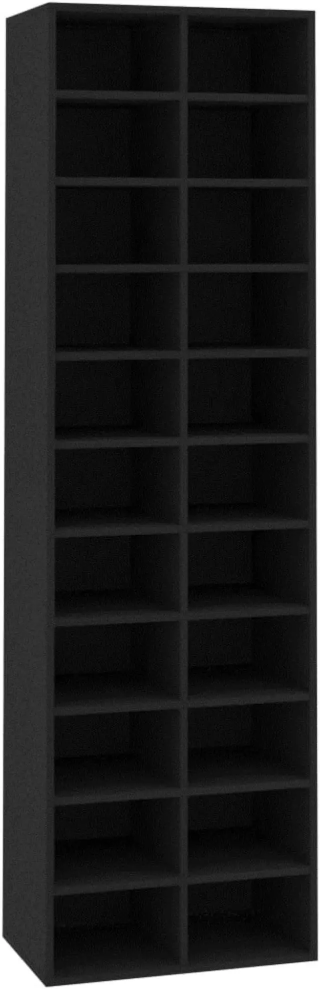 Alt view image 2 of 10 - vidaXL Shoe Cabinet Black 21.2"x13.3"x72" Chipboard