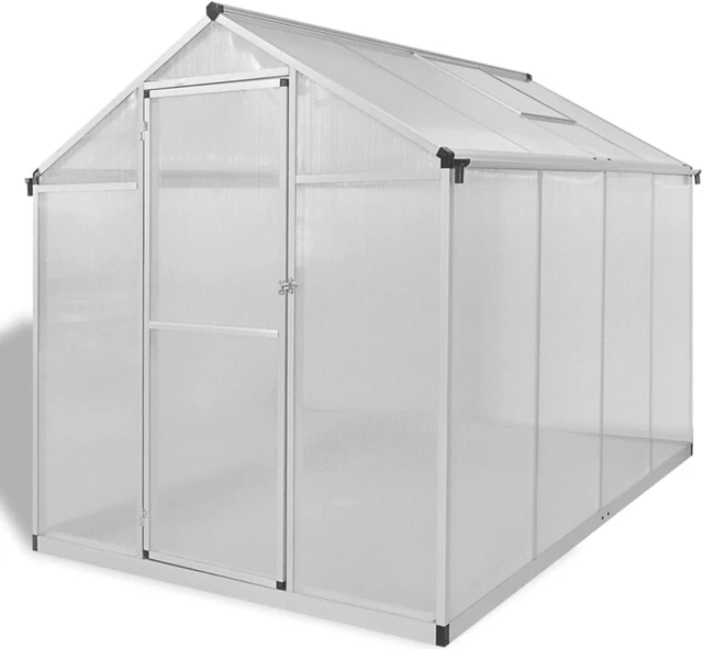 Alt view image 2 of 8 - vidaXL Reinforced Aluminium Greenhouse with Base Frame 49.5ft
