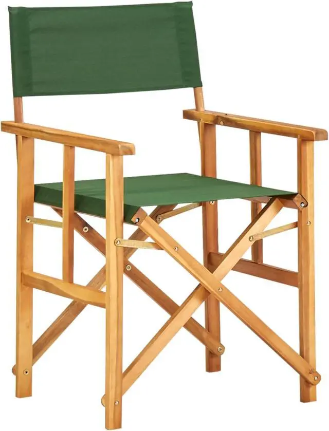 Alt view image 2 of 13 - vidaXL Director's Chairs 2 pcs Solid Acacia Wood Green