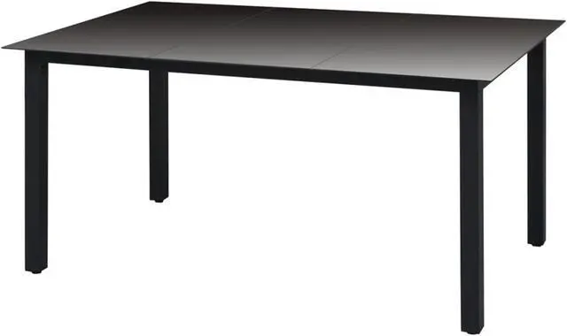 Alt view image 4 of 9 - vidaXL Patio Dining Table Garden Furniture for Backyard Balcony Aluminum Glass