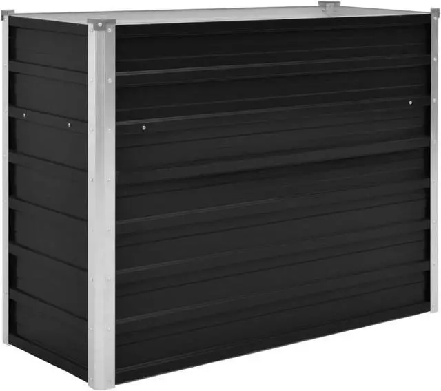 Alt view image 10 of 11 - vidaXL Garden Raised Bed Anthracite Galvanized Steel Garden Planter Flower Box