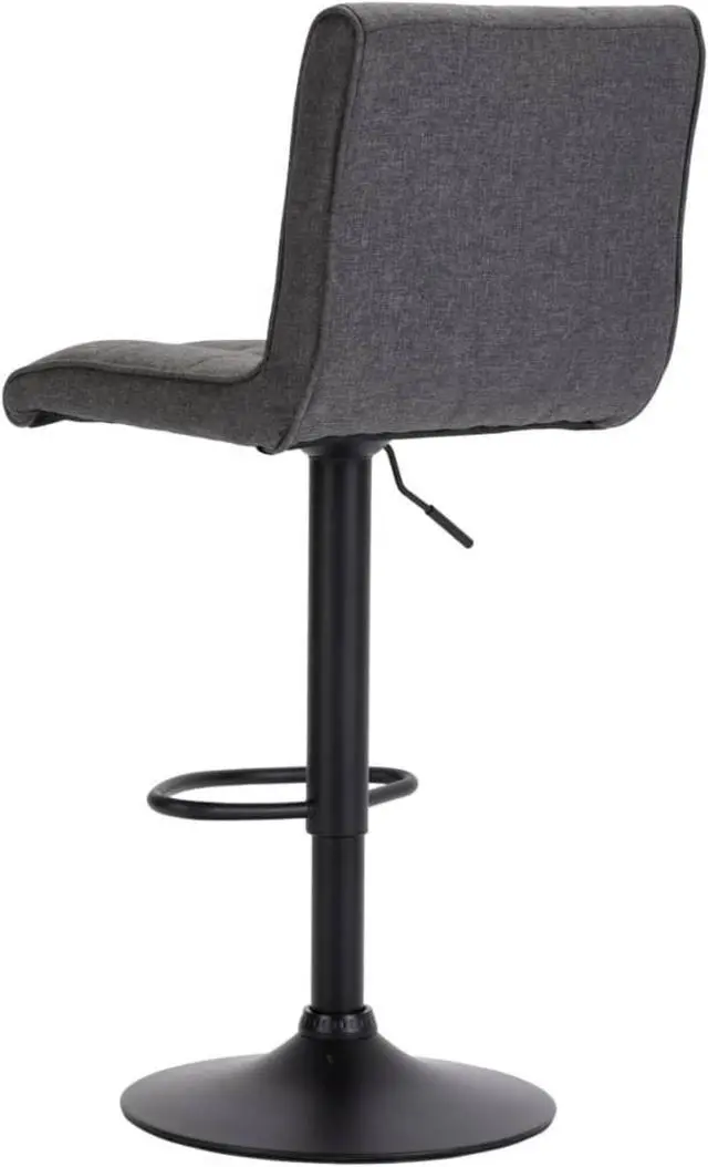 Alt view image 10 of 15 - vidaXL Swivel Bar Stool Bar Seat Counter Height Island Stool Dark Gray Fabric
