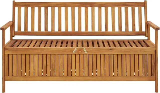 Alt view image 9 of 13 - vidaXL Outdoor Storage Bench Deck Box for Patio Furniture Solid Wood Acacia