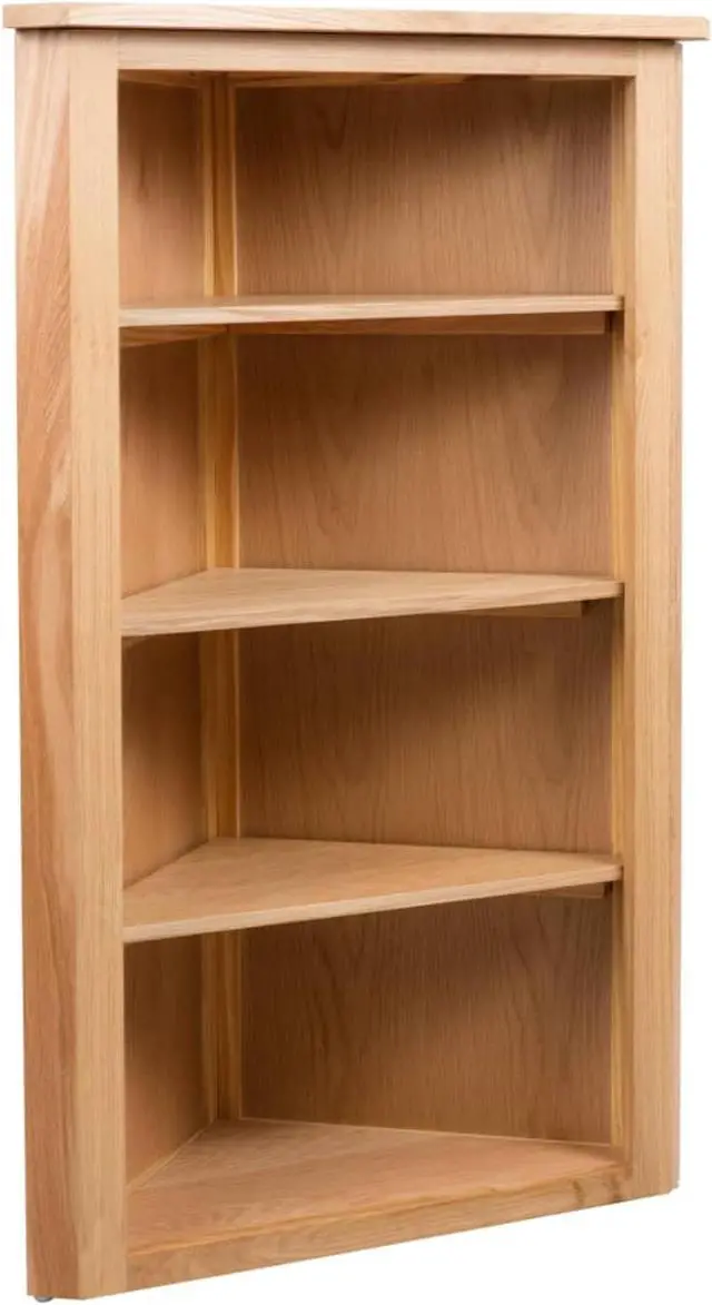 Alt view image 7 of 16 - vidaXL Solid Oak Wood Corner Shelf Space Saving Storage 23.2" Hallway Shelf