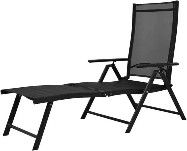 Alt view image 5 of 14 - vidaXL Patio Lounge Chair Outdoor Sunbed Folding Sunlounger for Beach Aluminum