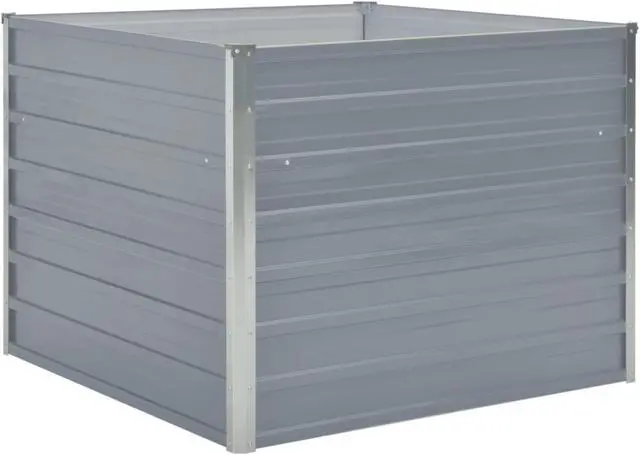Alt view image 9 of 11 - vidaXL Raised Garden Bed Interior Bracket 39.4" Galvanized Steel Gray Planter