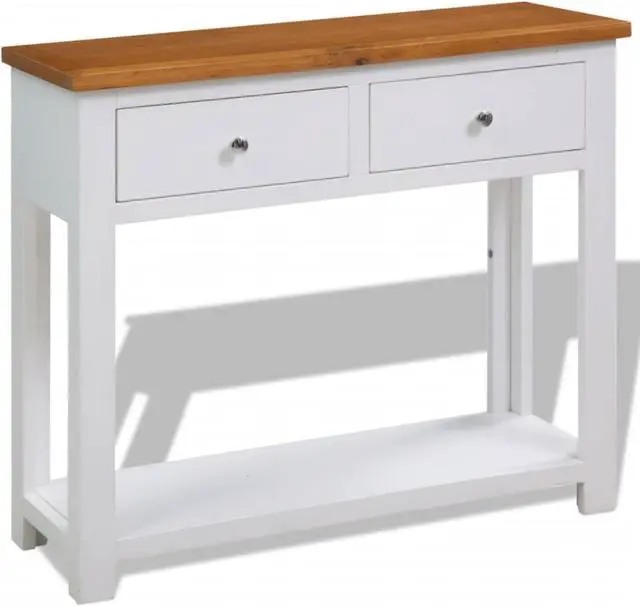 Alt view image 5 of 13 - vidaXL Solid Oak Wood Console Table Entryway Accent Table Hallway Display