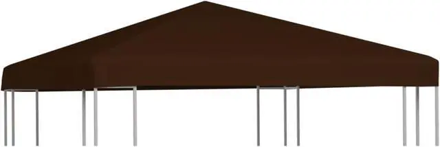 Alt view image 6 of 12 - vidaXL Gazebo Top Cover 9.8'x9.8' Brown Patio Replacement Canopy Roof Sunshade