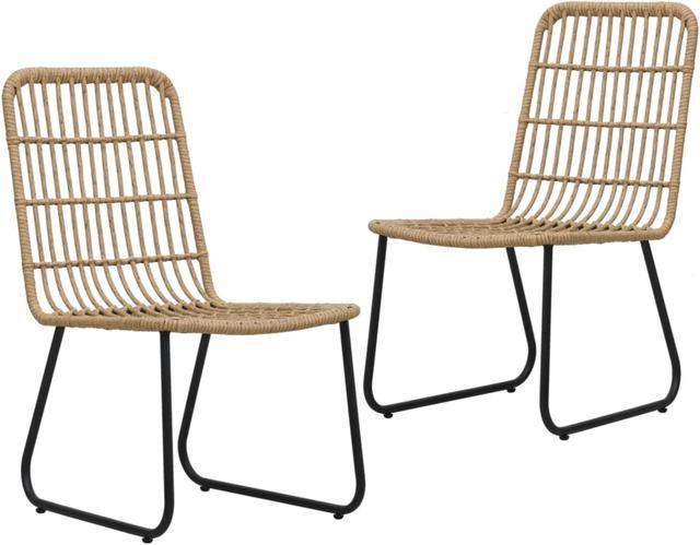 Main image of vidaXL Garden Chairs 2 pcs Poly Rattan Oak