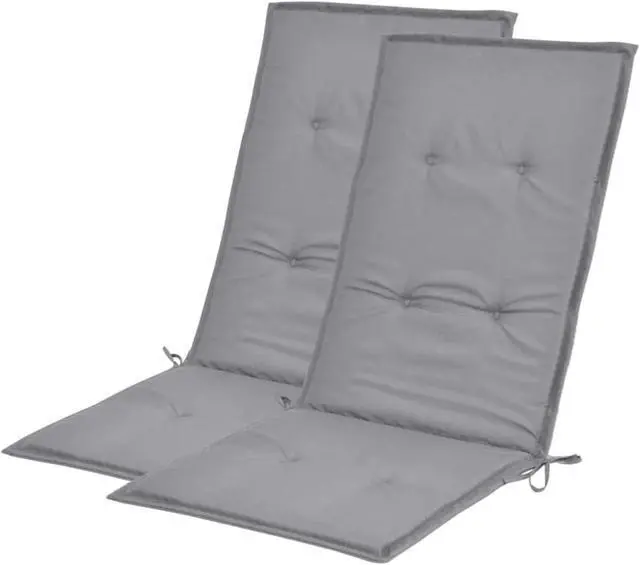 Alt view image 8 of 17 - vidaXL Chair Cushion 2 Pcs Outdoor Garden High Back Chair Cushion Gray Fabric