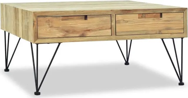 Alt view image 9 of 14 - vidaXL Coffee Table End Table Accent Sofa Table with 2 Drawers Solid Teak