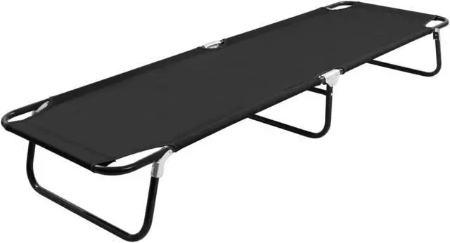 Alt view image 8 of 11 - vidaXL Patio Lounge Chair Outdoor Chaise Lounge Chair Sunlounger Black Steel