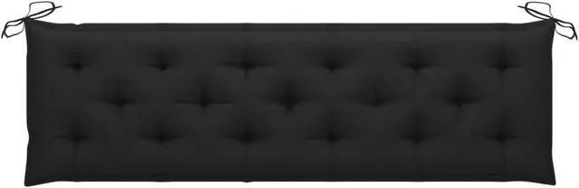 Alt view image 6 of 10 - vidaXL Bench Cushion Outdoor Water Repellent Bench Cushion Black Oxford Fabric