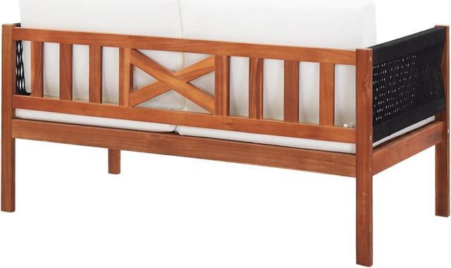 Alt view image 10 of 10 - vidaXL 2 Seater Sofa Couch with Cushions Patio Love Seat Solid Acacia Wood