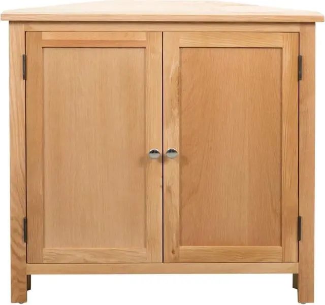 Alt view image 8 of 17 - vidaXL Solid Oak Wood Corner Cabinet Space Saving Storage 31.4" Hallway Shelf