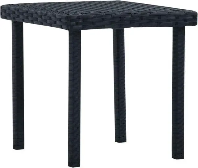 Alt view image 5 of 10 - vidaXL Patio Table Outdoor Side Table PE Rattan Patio Garden Furniture Black